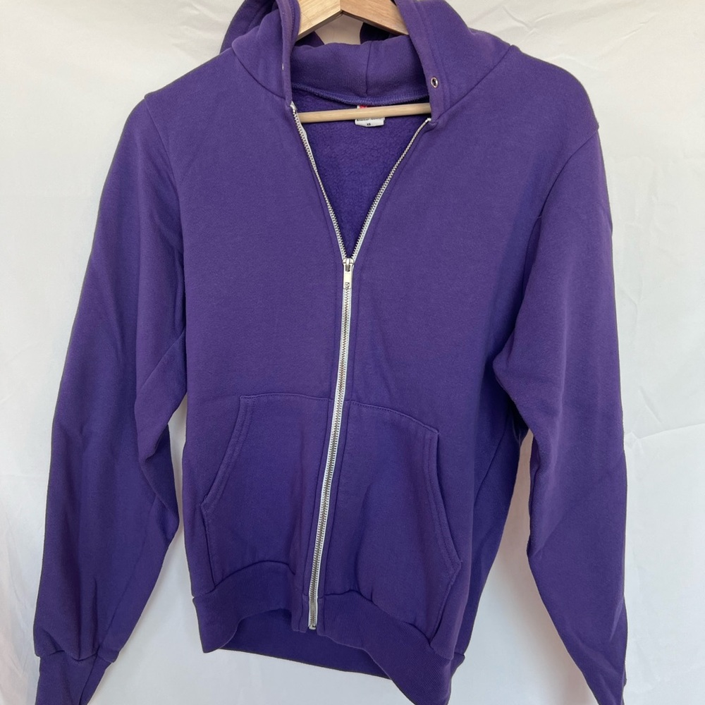 American Apparel Purple Zip-up